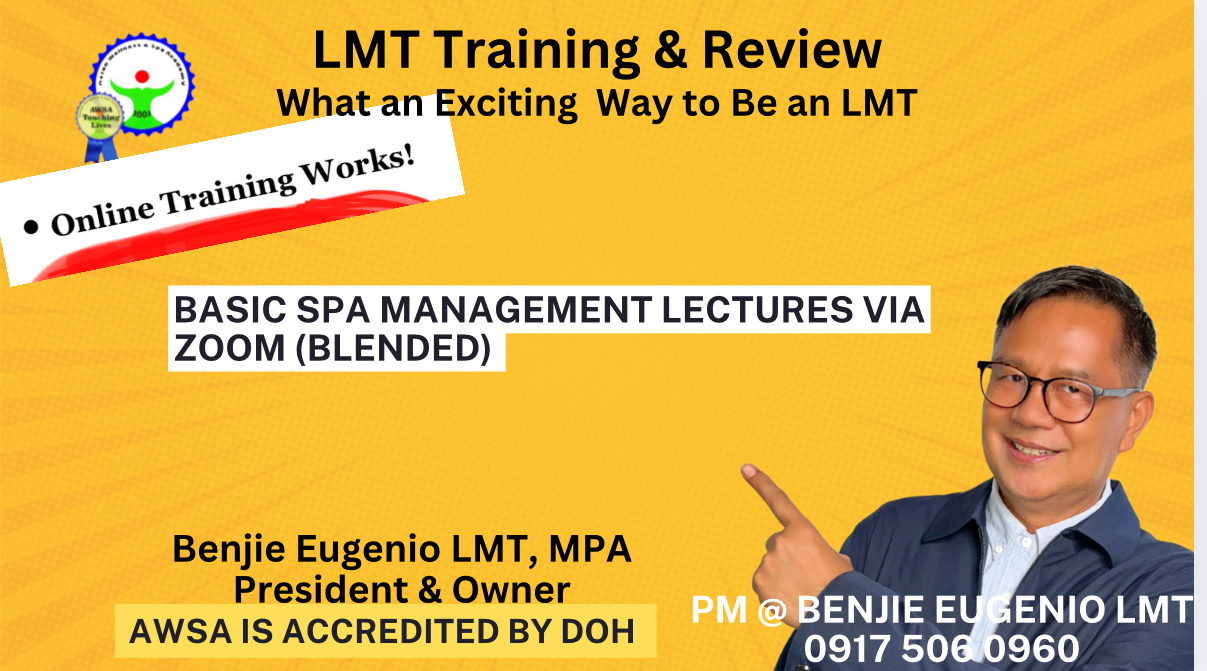 Basic Spa Management Lectures via Zoom (Blended)
